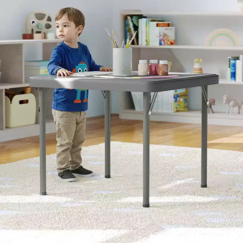 Flash Furniture Paige Mesa Plegable de Plástico para Niños con Patas con Bloqueo