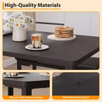 Juego de comedor para 4, mesa de cocina de 3 piezas con 2 bancos tapizados, juego de comedor que ahorra espacio para rincones de desayuno y espacios pequeños, para interiores y exteriores