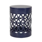Cylindrical End Table,Side Table, Overlapping Circle Pattern Bedside Table For Living Room 