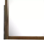 Espejo de cómoda Royal Hampton, marco rectangular de 32 pulgadas, bordes redondeados, madera marrón