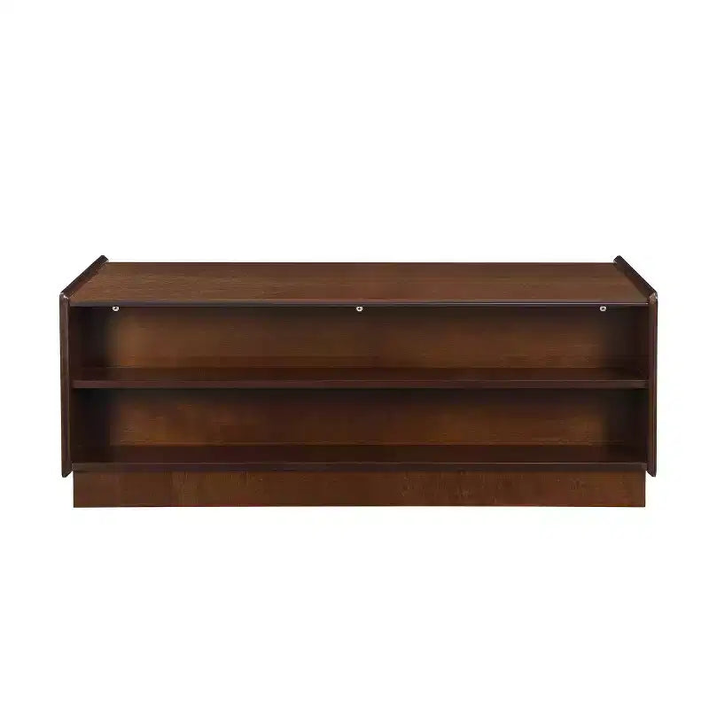 47.2 Mesa de centro rectangular moderna con 4 cajones, 2 estantes de exhibición y tapa de vidrio templado - Panipeachy
