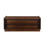 47.2 Mesa de centro rectangular moderna con 4 cajones, 2 estantes de exhibición y tapa de vidrio templado - Panipeachy