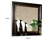 Espejo de cómoda Royal Hampton, 38 pulgadas, madera maciza color nogal oscuro y negro