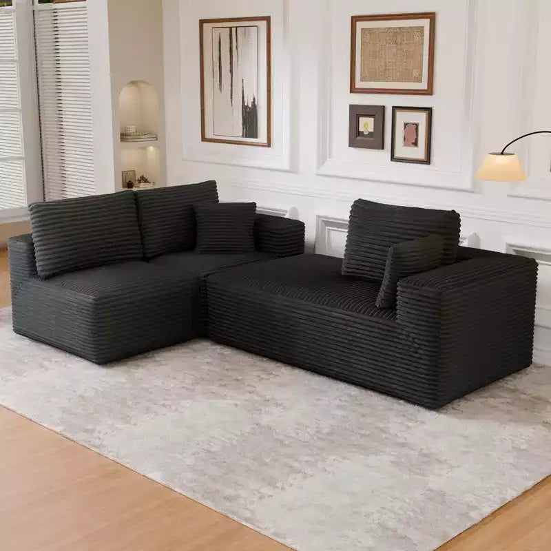 Sofá Seccional Modular PexFix con Chaise en Forma de L, Sofás Nube Modernos Tapizados con Cojines Decorativos para Sala de Estar Dormitorio