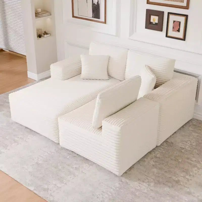 Sofá Seccional Modular PexFix con Chaise en Forma de L, Sofás Nube Modernos Tapizados con Cojines Decorativos para Sala de Estar Dormitorio