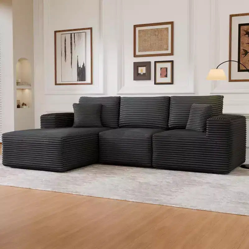 Sofá Seccional Modular PexFix con Chaise en Forma de L, Sofás Nube Modernos Tapizados con Cojines Decorativos para Sala de Estar Dormitorio