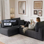 Sofá Seccional Modular PexFix con Chaise en Forma de L, Sofás Nube Modernos Tapizados con Cojines Decorativos para Sala de Estar Dormitorio