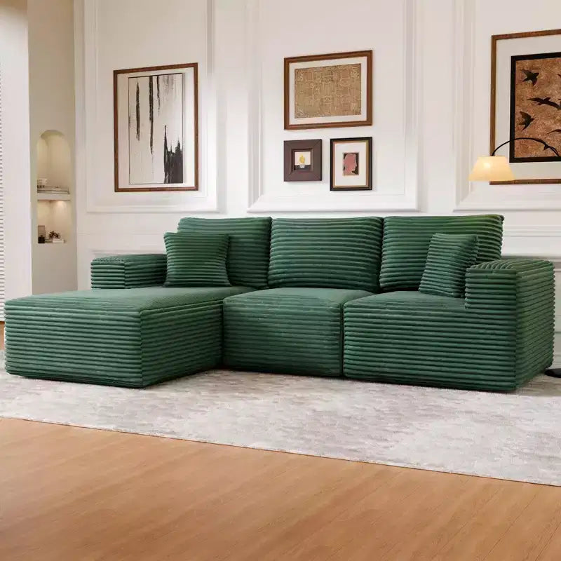 Sofá Seccional Modular PexFix con Chaise en Forma de L, Sofás Nube Modernos Tapizados con Cojines Decorativos para Sala de Estar Dormitorio