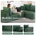 Sofá Seccional Modular PexFix con Chaise en Forma de L, Sofás Nube Modernos Tapizados con Cojines Decorativos para Sala de Estar Dormitorio