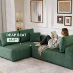 Sofá Seccional Modular PexFix con Chaise en Forma de L, Sofás Nube Modernos Tapizados con Cojines Decorativos para Sala de Estar Dormitorio