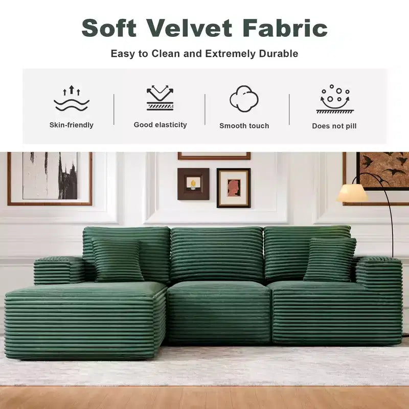 Sofá Seccional Modular PexFix con Chaise en Forma de L, Sofás Nube Modernos Tapizados con Cojines Decorativos para Sala de Estar Dormitorio
