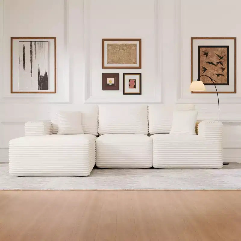 Sofá Seccional Modular PexFix con Chaise en Forma de L, Sofás Nube Modernos Tapizados con Cojines Decorativos para Sala de Estar Dormitorio