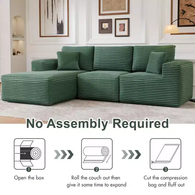 Sofá Seccional Modular PexFix con Chaise en Forma de L, Sofás Nube Modernos Tapizados con Cojines Decorativos para Sala de Estar Dormitorio