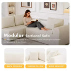 Sofá Seccional Modular PexFix con Chaise en Forma de L, Sofás Nube Modernos Tapizados con Cojines Decorativos para Sala de Estar Dormitorio