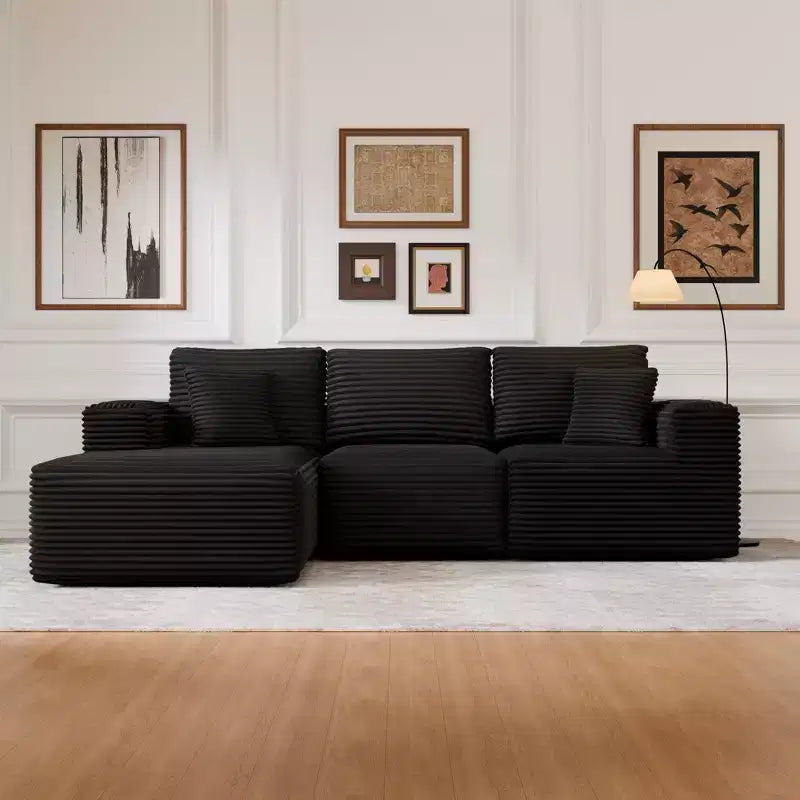 Sofá Seccional Modular PexFix con Chaise en Forma de L, Sofás Nube Modernos Tapizados con Cojines Decorativos para Sala de Estar Dormitorio