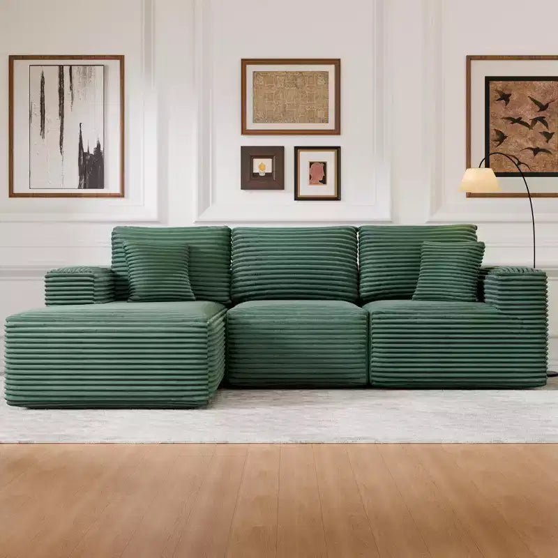 Sofá Seccional Modular PexFix con Chaise en Forma de L, Sofás Nube Modernos Tapizados con Cojines Decorativos para Sala de Estar Dormitorio