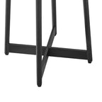 Mesa auxiliar redonda de metal y madera Homy Casa para sala de estar, negra moderna