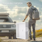 Mesa de refrigeración plegable de 3,4 pies con desagüe, mesa de relleno y enfriamiento para exteriores con estante de almacenamiento, enfriador de bebidas para fiestas, picnics y barbacoas