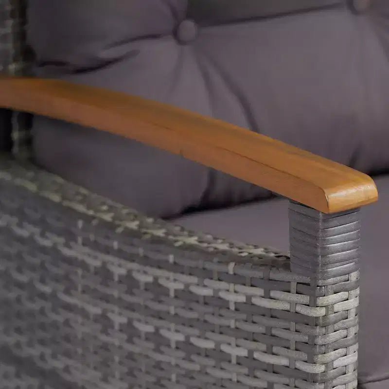 Juego de bistró para exteriores, muebles de patio de mimbre con cojines para porche, jardín