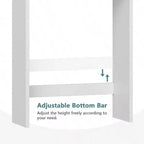 Armario de almacenamiento para colocar sobre el inodoro, estante para ahorrar espacio, organizador de baño blanco con estante ajustable y puertas dobles