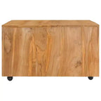 vidaXL Mesa de Centro Mesa Auxiliar Mesa de Sofá con Ruedas Madera Maciza de Teca - 80 x 80 x 40 cm