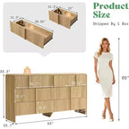 AMERLIFE Cómoda moderna estriada con tiradores de pino, esquinas redondeadas y antivuelco, organizador de almacenamiento de madera de 48 para salón