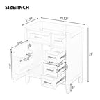 MAYEERTY 30 Mueble bajo de baño sin lavabo, con estructura sólida de MDF y cajones verdes