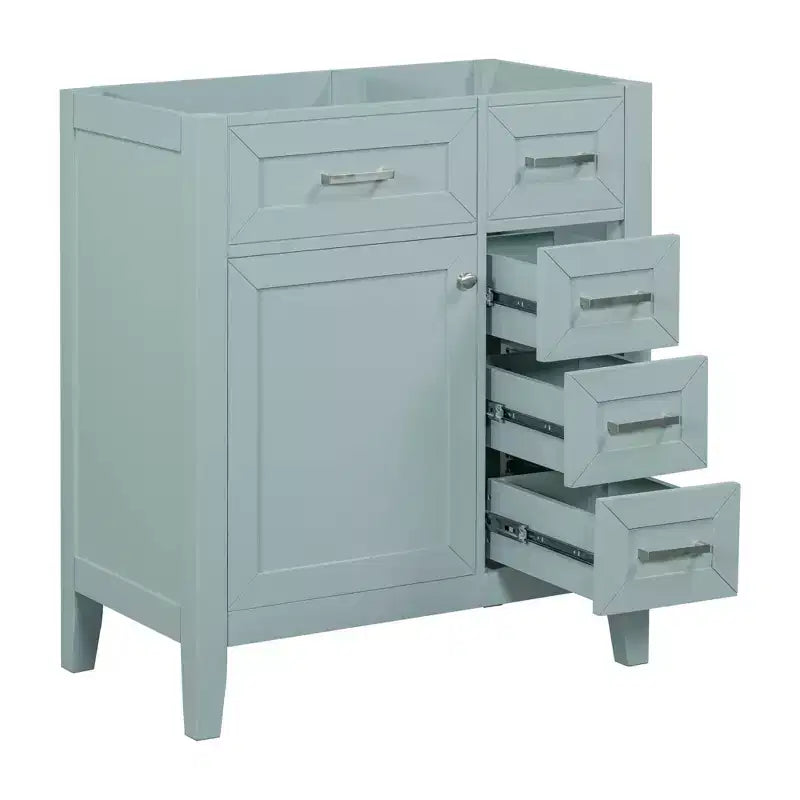 MAYEERTY 30 Mueble bajo de baño sin lavabo, con estructura sólida de MDF y cajones verdes