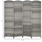 Mampara Plegable de 4 Paneles, 1.80 m de Altura, Biombo de Privacidad, Separador de Madera Independiente para Oficina en Casa