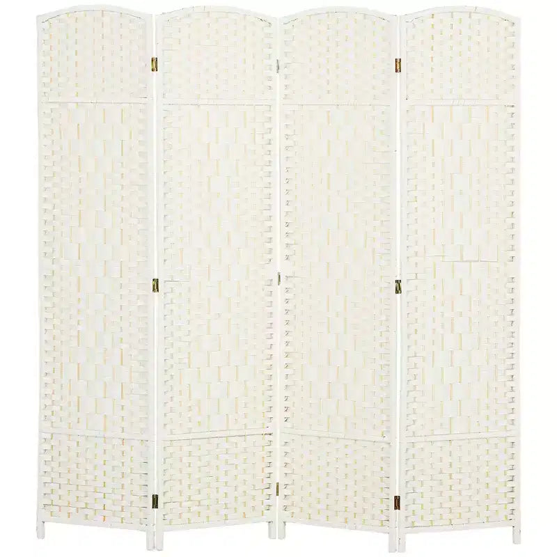 Mampara Plegable de 4 Paneles, 1.80 m de Altura, Biombo de Privacidad, Separador de Madera Independiente para Oficina en Casa
