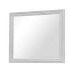 Espejo de cómoda Royal Hampton, cristal biselado, marco de madera maciza rústica blanca de 38x44