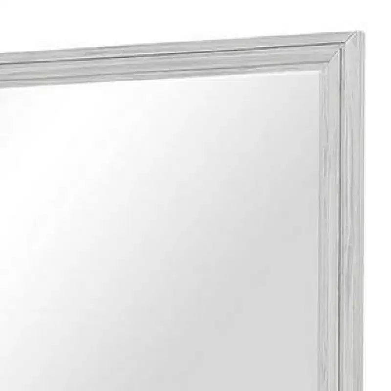 Espejo de cómoda Royal Hampton, cristal biselado, marco de madera maciza rústica blanca de 38x44
