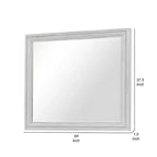 Espejo de cómoda Royal Hampton, cristal biselado, marco de madera maciza rústica blanca de 38x44