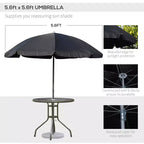 Juego de comedor para patio de 6 piezas para 4 personas con sombrilla, mesa y sillas de exterior con 4 sillas de comedor plegables y mesa redonda de cristal