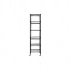Estantería de Alambre de 6 Niveles Reforzada con Ruedas 18x18x72 - pulgadas Estante de Almacenamiento de Metal Negro Tubo de Acero Grueso Ajustable