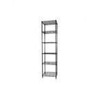 6 - Tier Wire Shelving Adjustable Metal Storage Rack for Laundry Bathroom Kitchen Pantry Closet Black 16.6Lx 11.4Wx 64.6H