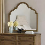 Royal Hampton Dresser Mirror, Beveled Glass, Rustic Oak Brown Solid Wood, 41x50