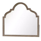 Espejo de cómoda Royal Hampton, cristal biselado, madera maciza de roble rústico marrón, 41x50