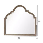Espejo de cómoda Royal Hampton, cristal biselado, madera maciza de roble rústico marrón, 41x50