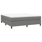 Base de cama Tela gris oscuro (100% poliéster), Contrachapado, Madera manufacturada