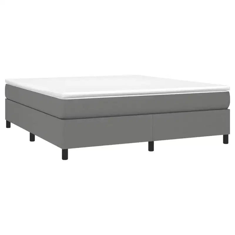 Base de cama Tela gris oscuro (100% poliéster), Contrachapado, Madera manufacturada