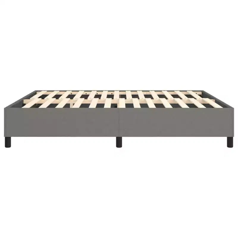 Base de cama Tela gris oscuro (100% poliéster), Contrachapado, Madera manufacturada