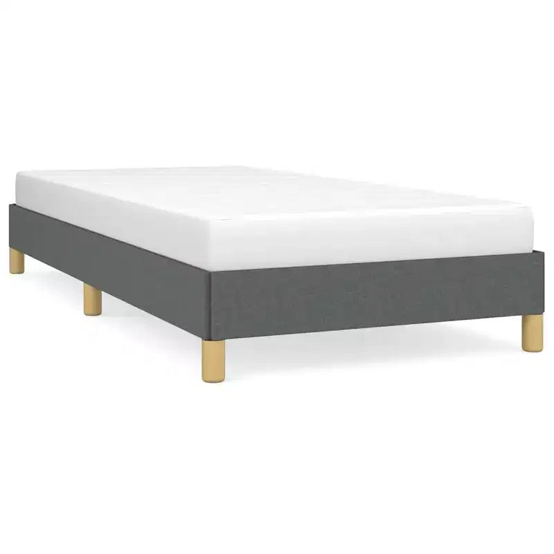 Estructura de Cama Poliéster Gris Oscuro, Contrachapado, Madera de Ingeniería Individual XL