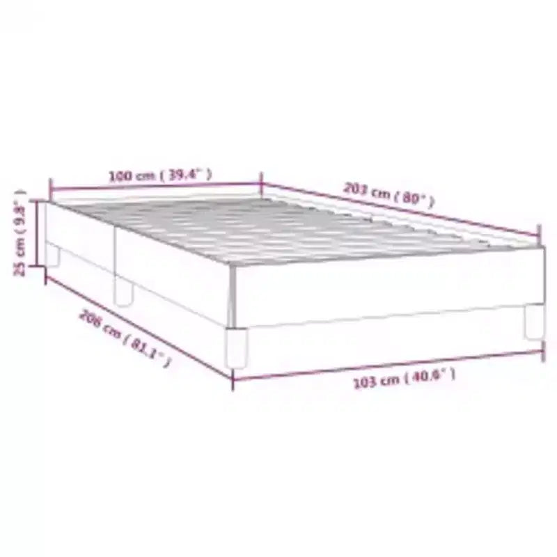 Estructura de Cama Poliéster Gris Oscuro, Contrachapado, Madera de Ingeniería Individual XL