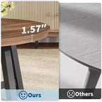 Mesa de centro redonda 36, mesas auxiliares grandes negras con patas ajustables, patas engrosadas y vetas de madera diseñadas para la oficina en casa