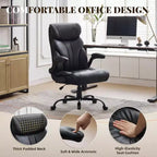 Silla ergonómica de oficina para la oficina en casa, silla ejecutiva de escritorio con respaldo alto, reposapiés retráctil y asiento ancho, silla giratoria de ordenador de alta resistencia