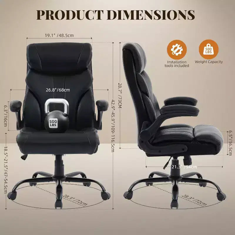 Silla ergonómica de oficina para la oficina en casa, silla ejecutiva de escritorio con respaldo alto, reposapiés retráctil y asiento ancho, silla giratoria de ordenador de alta resistencia