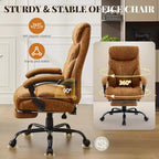 Silla ergonómica de oficina para la oficina en casa, silla ejecutiva de escritorio con respaldo alto, reposapiés retráctil y asiento ancho, silla giratoria de ordenador de alta resistencia