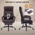 Silla ergonómica de oficina para la oficina en casa, silla ejecutiva de escritorio con respaldo alto, reposapiés retráctil y asiento ancho, silla giratoria de ordenador de alta resistencia