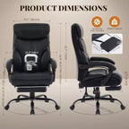 Silla ergonómica de oficina para la oficina en casa, silla ejecutiva de escritorio con respaldo alto, reposapiés retráctil y asiento ancho, silla giratoria de ordenador de alta resistencia